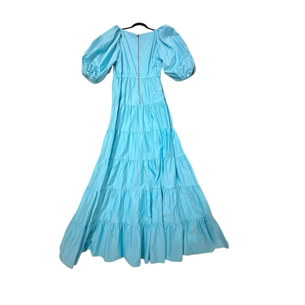 NWT ALICE + OLIVIA Shayla Tiered Gathered Cotton-blend Maxi Dress - Picture 7 of 15